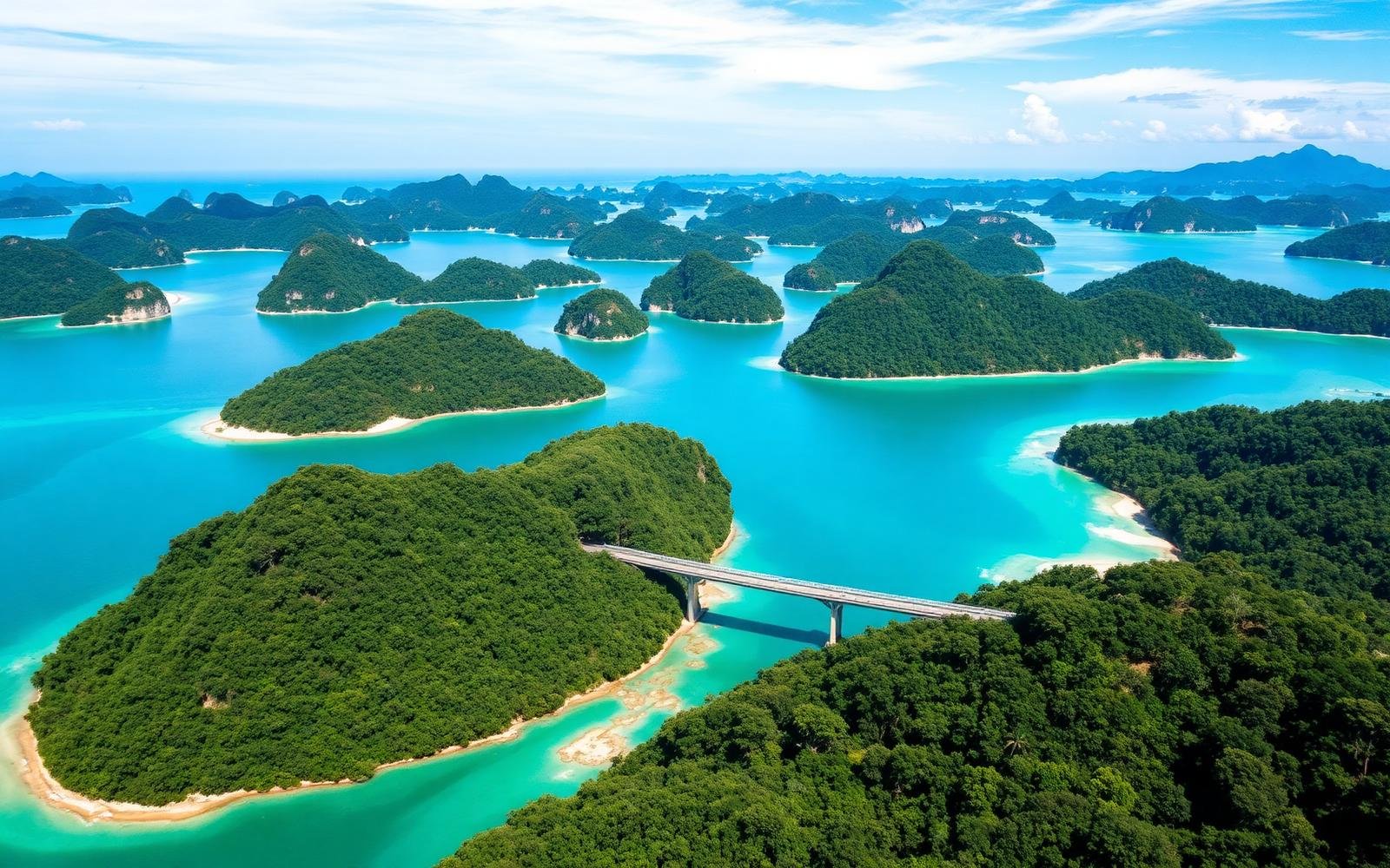 Aerial view of the Langkawi archipelago, Malaysia